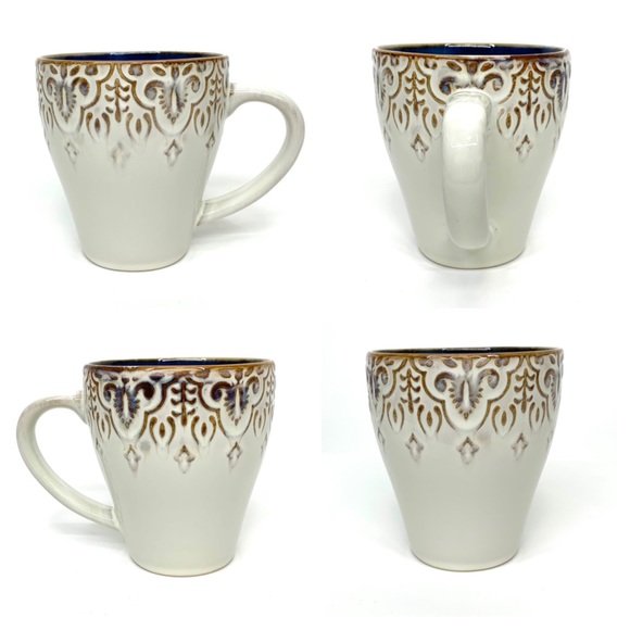 American Atelier Granada Set Of Four Stoneware Mugs Glazed Ceramic - Picture 2 of 16